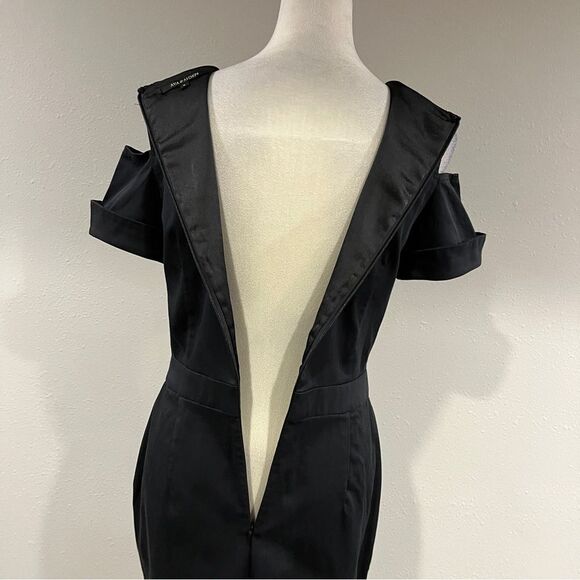 Ava & Aden Elegant Black short sleeve Cold Shoulder mini Dress size 6 - Picture 8 of 13